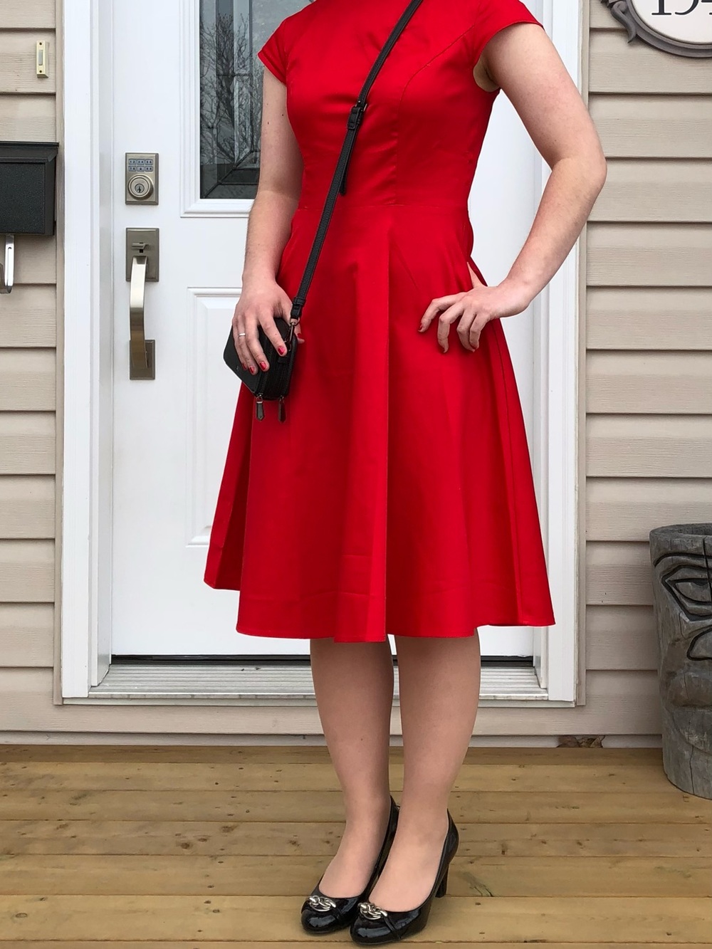 Red Fit-and-Flare Women's Dress - Classic A-Line